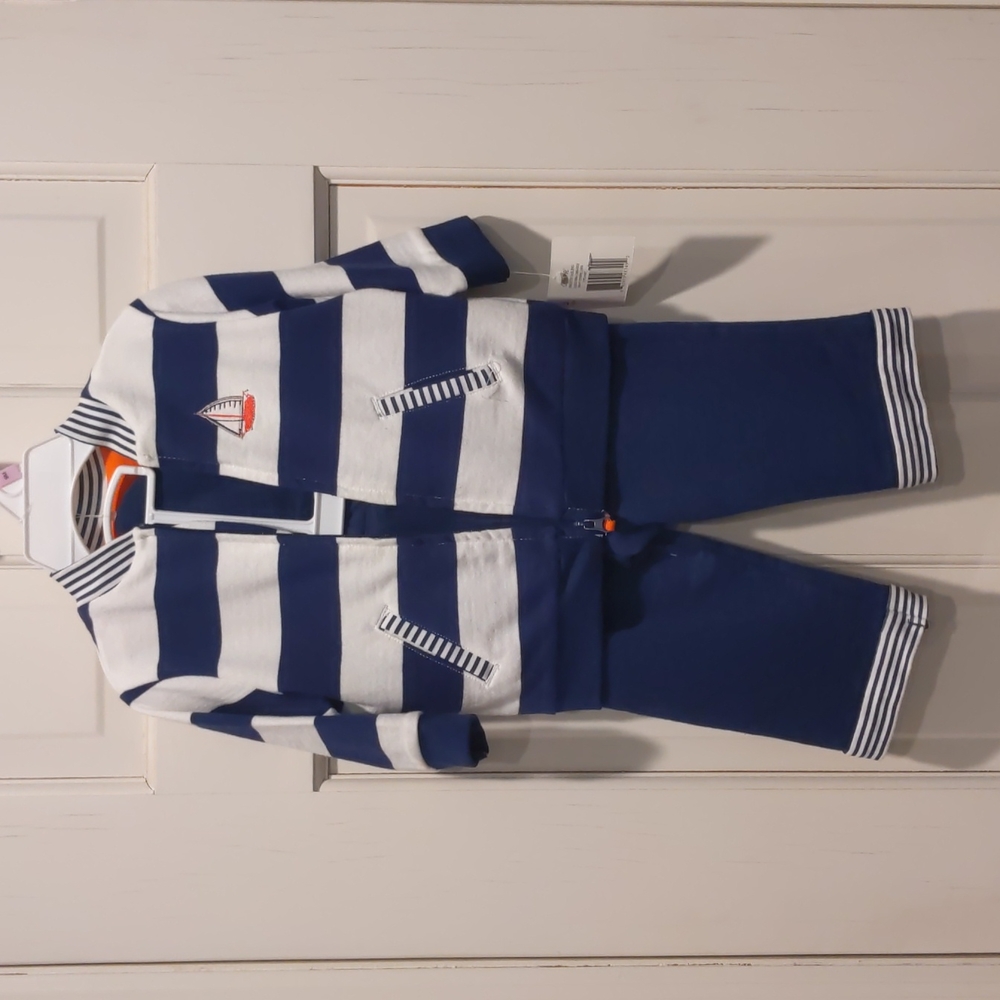 NWT Navy sailor's stripe outfit with hat